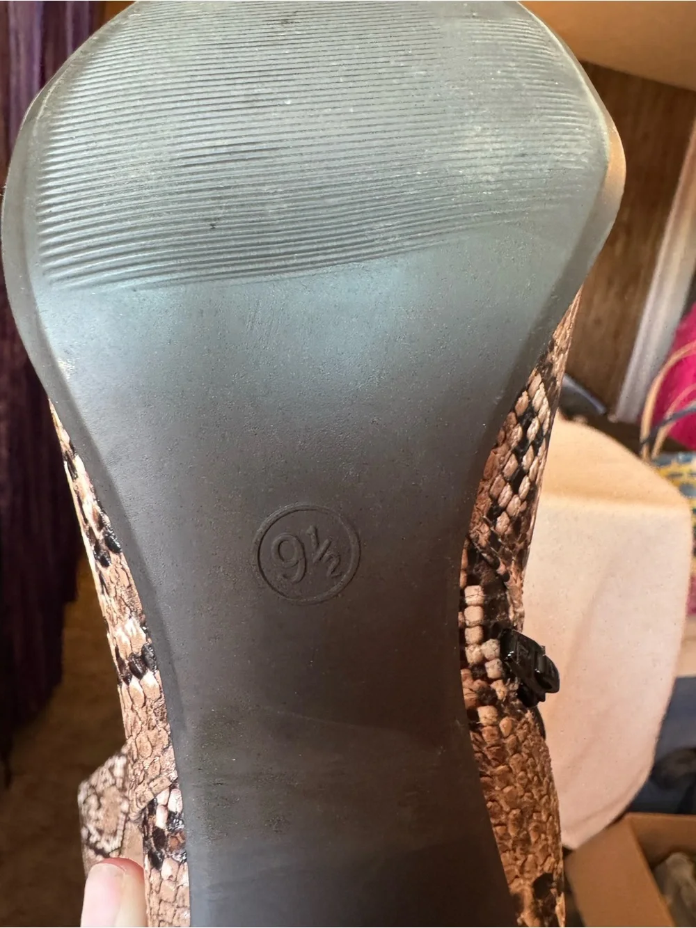a new day Taupe Snake-Print Over-the-Knee Block Heel Boots